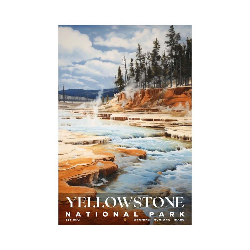 Yellowstone National Park Poster, Travel Art, Office Poster, Home Decor | S6